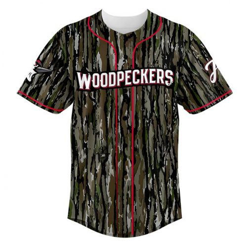 Fayetteville Woodpeckers Camouflage Uniform Baseball Jersey