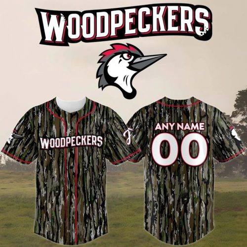 Fayetteville Woodpeckers Camouflage Uniform Baseball Jersey