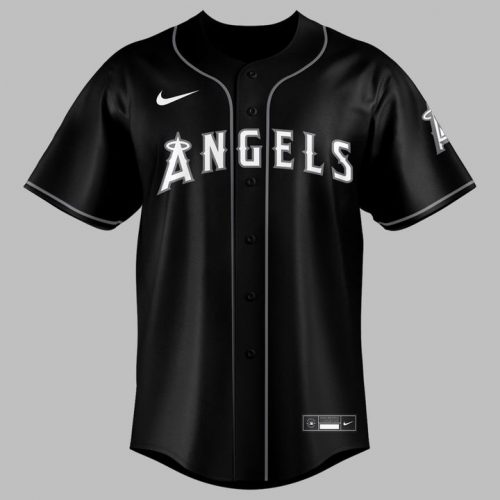 Los Angeles Angels Black Lights Out Custom Jersey