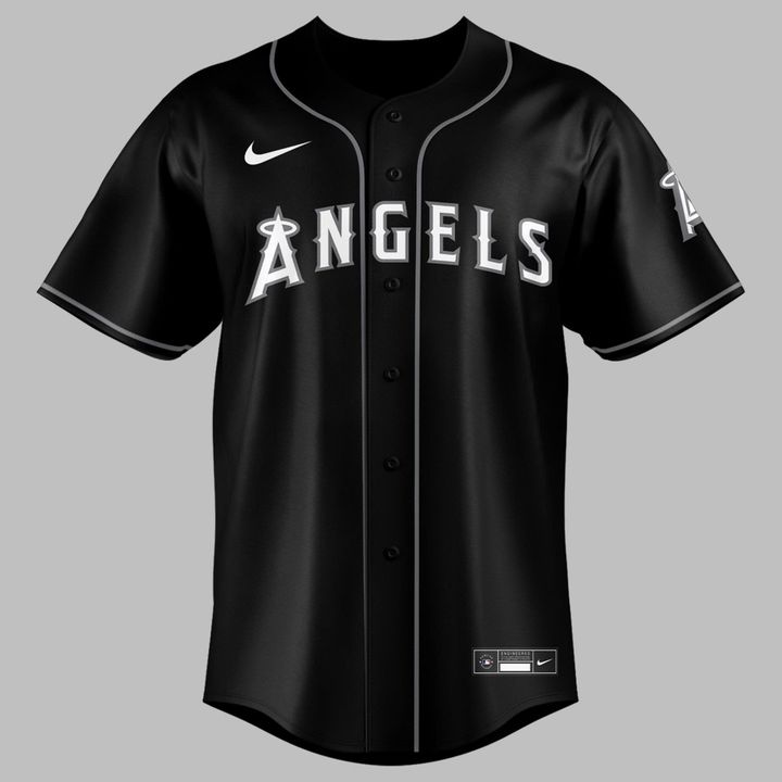 Los Angeles Angels Black Lights Out Custom Jersey Los Angeles Angels Black Lights Out Custom Jersey