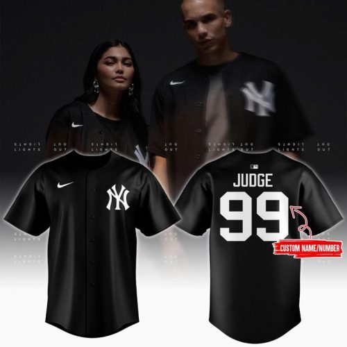New York Yankees Aaron Judge Black Lights Out Replica Player Jersey