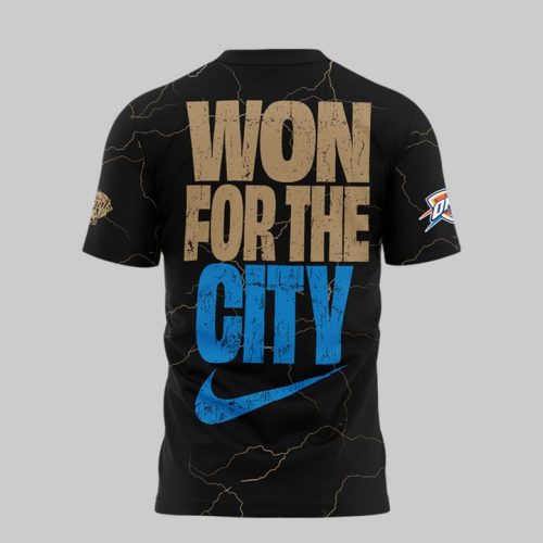 Oklahoma City Thunder NBA Champions “Won For The City” 2025 Black Tee