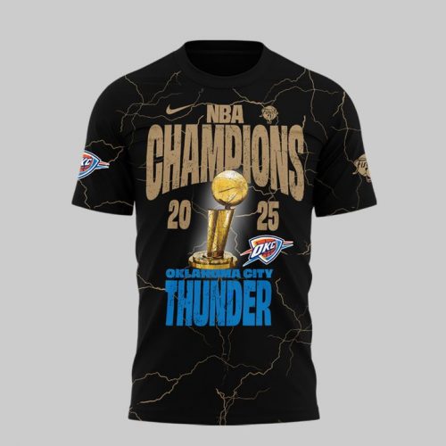 Oklahoma City Thunder NBA Champions “Won For The City” 2025 Black Tee