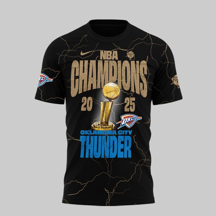 Oklahoma City Thunder NBA Champions "Won For The City" 2025 Black Tee Oklahoma City Thunder NBA Champions "Won For The City" 2025 Black Tee