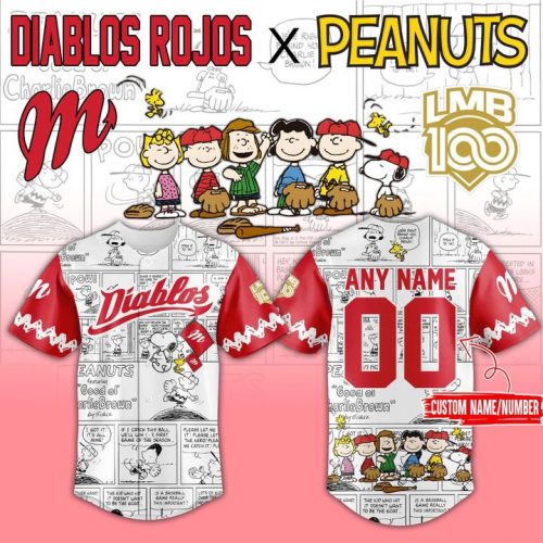 Diablos Rojos del Mexico x Peanuts 2025 Custom Jersey