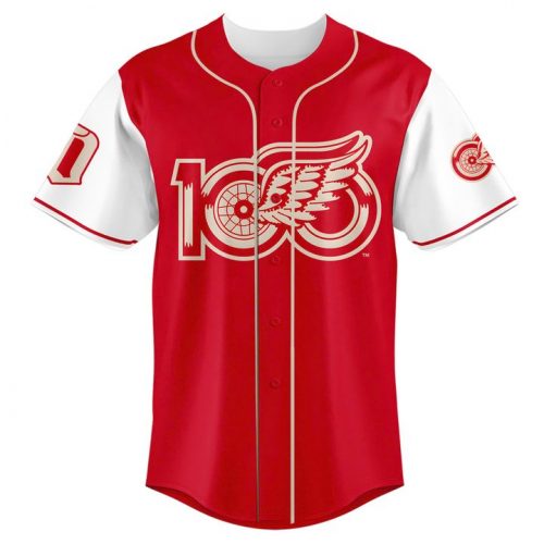 Detroit Red Wings 100 YEARS OF HOCKEYTOWN Special Baseball Jersey