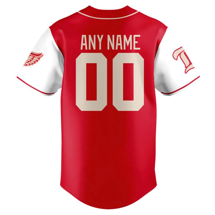 Detroit Red Wings 100 YEARS OF HOCKEYTOWN Special Baseball Jersey Detroit Red Wings 100 YEARS OF HOCKEYTOWN Special Baseball Jersey