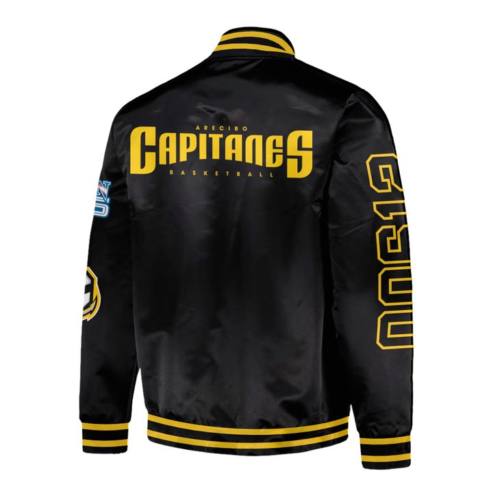 Capitanes de Arecibo BSN Special Black Bomber Jacket Capitanes de Arecibo BSN Special Black Bomber Jacket