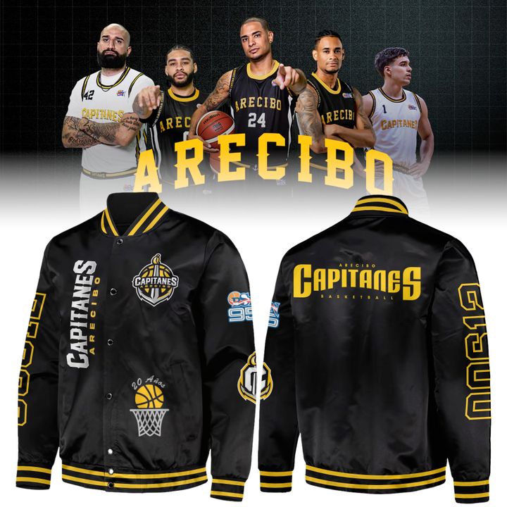 Capitanes de Arecibo BSN Special Black Bomber Jacket Capitanes de Arecibo BSN Special Black Bomber Jacket