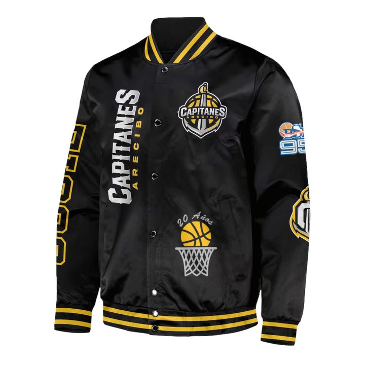 Capitanes de Arecibo BSN Special Black Bomber Jacket Capitanes de Arecibo BSN Special Black Bomber Jacket