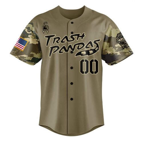 City Trash Pandas Military Appreciation Night 2025 Camo Baseball Jersey