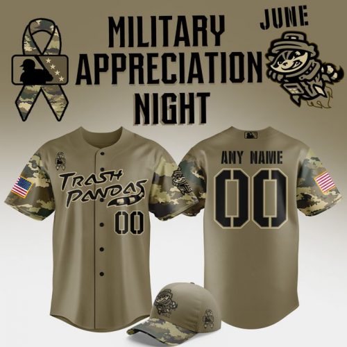 City Trash Pandas Military Appreciation Night 2025 Camo Baseball Jersey