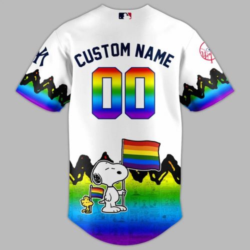 2025 Limited Edition New York Yankees x Peanuts x Pride Month Personalized Jersey