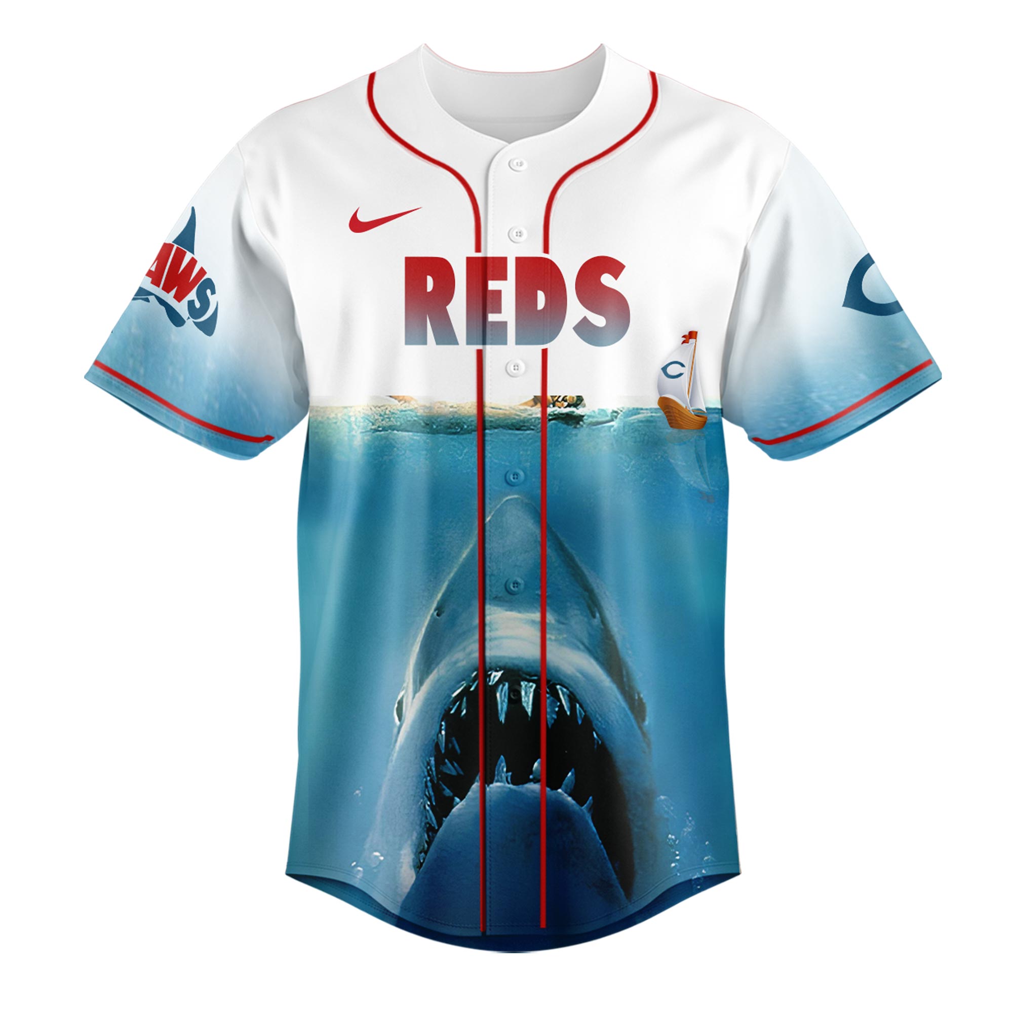 Cincinnati Reds x JAWS 50th Anniversary Jersey 2025 Cincinnati Reds x JAWS 50th Anniversary Jersey 2025
