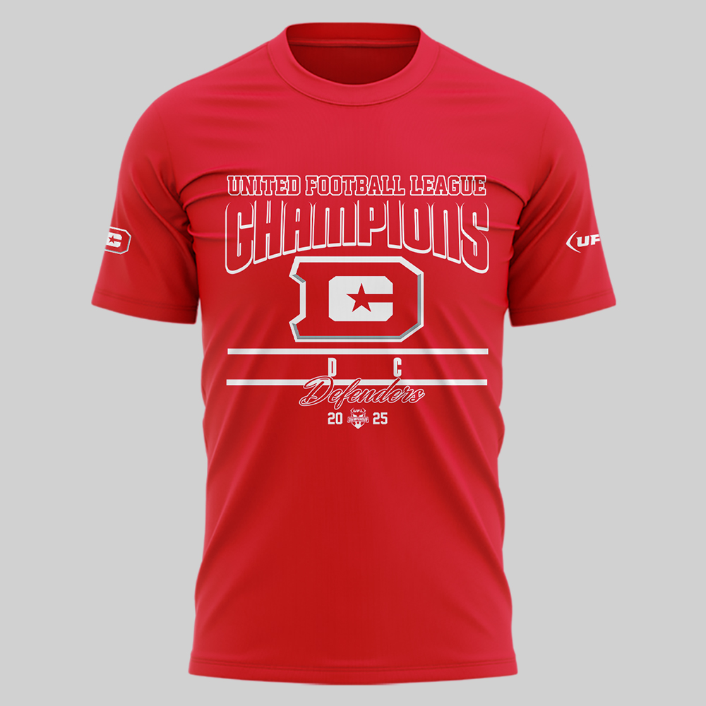 DC Defenders 2025 United Football League Champions Red Shirt DC Defenders 2025 United Football League Champions Red Shirt