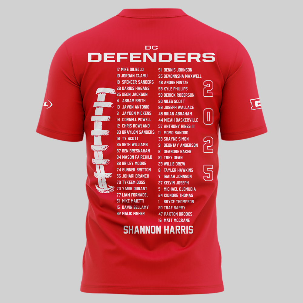 DC Defenders 2025 United Football League Champions Red Shirt DC Defenders 2025 United Football League Champions Red Shirt