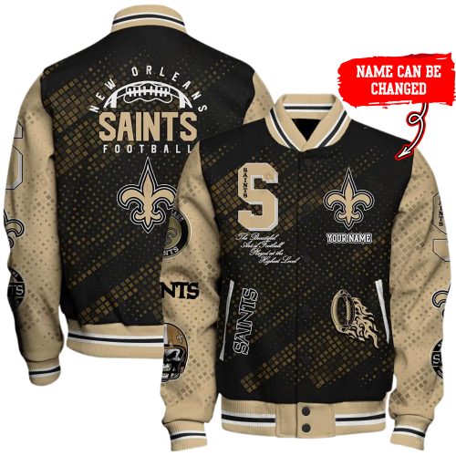 Nfl New Orleans Saints Baseball Jacket Button Down