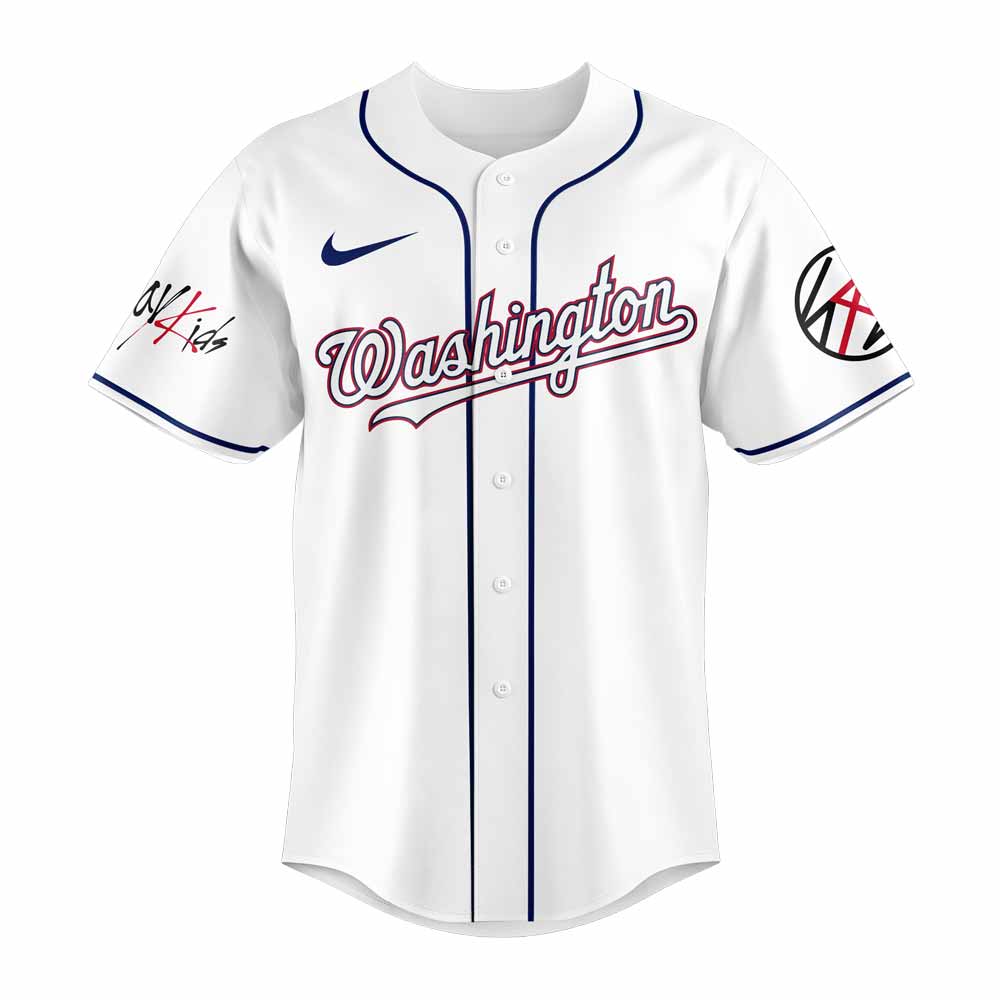 Washington Nationals MLB x Stray Kids Tour Baseball Jersey Washington Nationals MLB x Stray Kids Tour Baseball Jersey