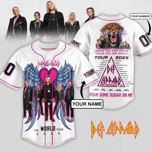 Def Leppard Band The World Tour 2025 Special Baseball Jersey