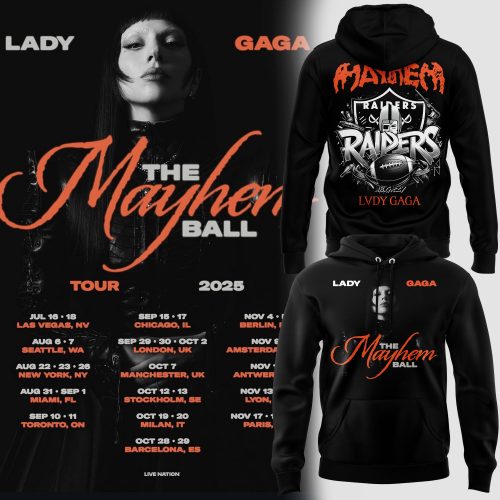 Las Vegas Raiders x Lady Gaga The Mayhem Ball Tour 2025 Hoodie