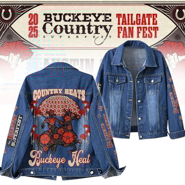 Buckeye Country Super Fest 2025 Tailgate Fan Fest Denim Jacket Buckeye Country Super Fest 2025 Tailgate Fan Fest Denim Jacket