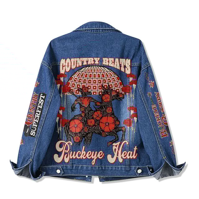 Buckeye Country Super Fest 2025 Tailgate Fan Fest Denim Jacket Buckeye Country Super Fest 2025 Tailgate Fan Fest Denim Jacket