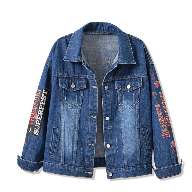 Buckeye Country Super Fest 2025 Tailgate Fan Fest Denim Jacket Buckeye Country Super Fest 2025 Tailgate Fan Fest Denim Jacket