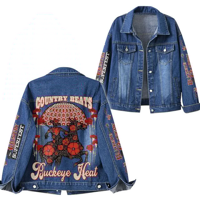 Buckeye Country Super Fest 2025 Tailgate Fan Fest Denim Jacket Buckeye Country Super Fest 2025 Tailgate Fan Fest Denim Jacket
