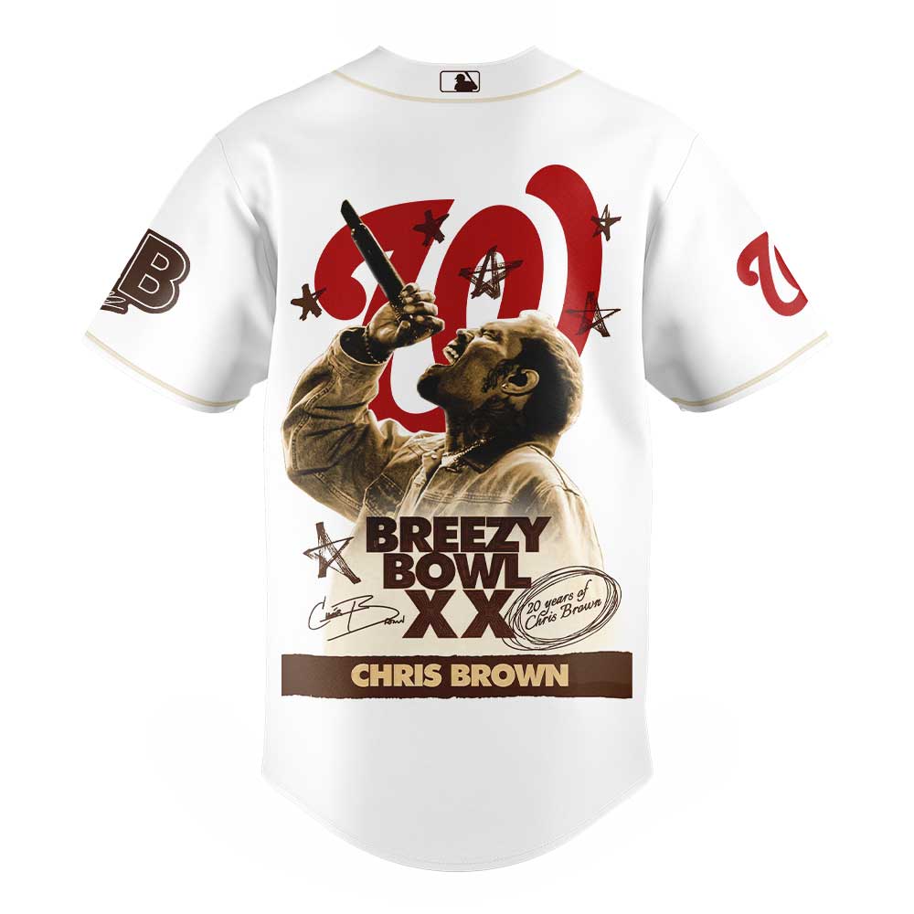 Washington Nationals MLB x Chris Brown: Breezy Bowl XX Baseball Jersey Washington Nationals MLB x Chris Brown: Breezy Bowl XX Baseball Jersey