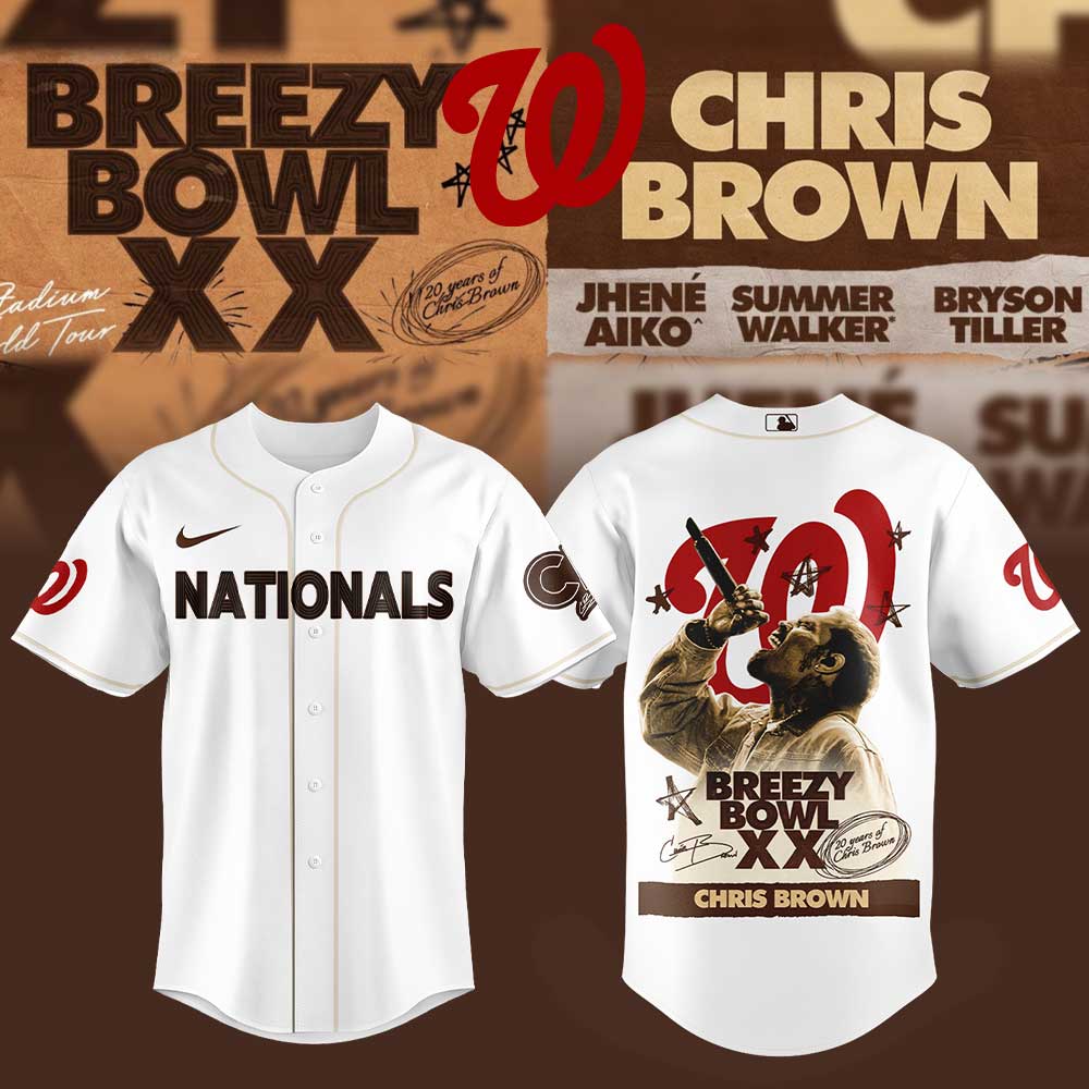 Washington Nationals MLB x Chris Brown: Breezy Bowl XX Baseball Jersey Washington Nationals MLB x Chris Brown: Breezy Bowl XX Baseball Jersey