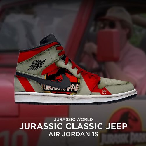 Jurassic Park The Lost World Classic Jeep Air Jordan 1 Snekaers