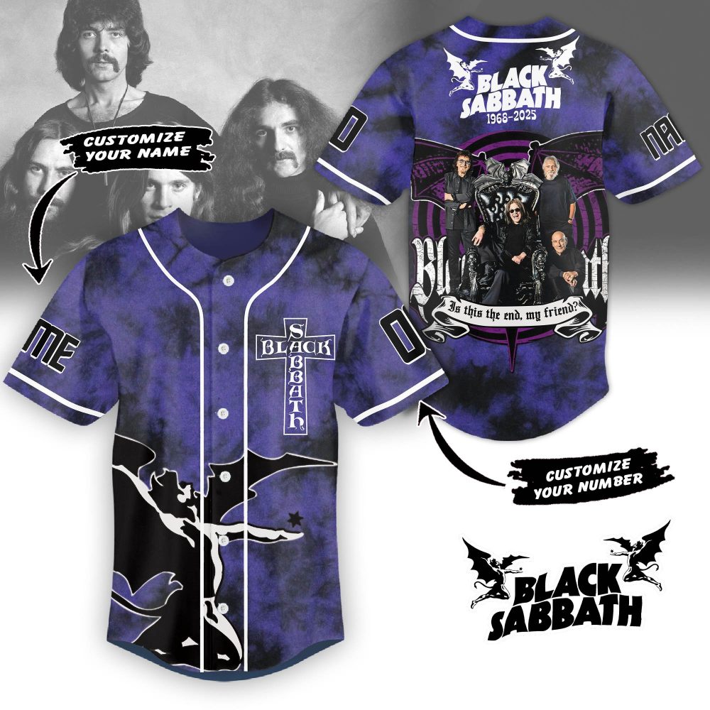 Black Sabbath 2025 Tour Gift For Fans Customized Baseball Jersey