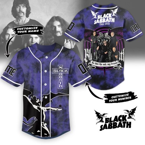 Black Sabbath 2025 Tour Gift For Fans Customized Baseball Jersey