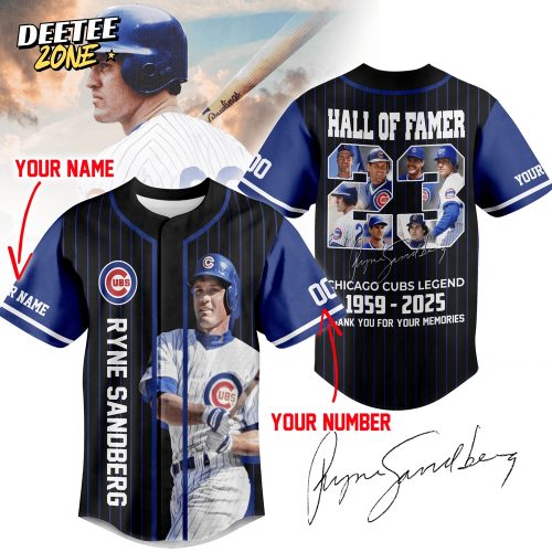 Chicago Cubs Ryne Sandberg Forever In Our Heart Baseball Jersey