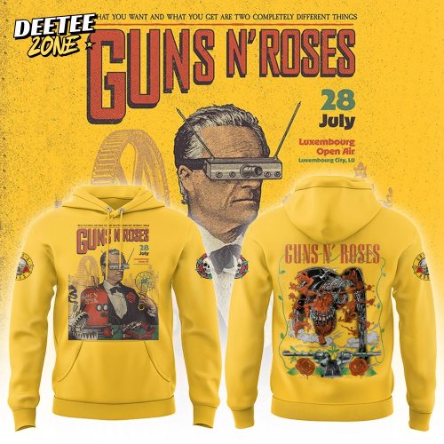 Guns N’ Roses x Luxembourg Tour 2025 Hoodie – Yellow