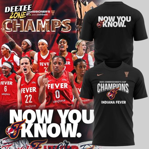 Indiana Fever 2025 WNBA Commissioner’s Cup Champions “Now You Know” Special Black Tee