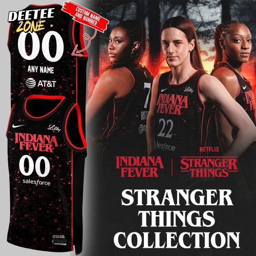 Indiana Fever Stranger Things Rebel Swingman Black Basketball Jersey