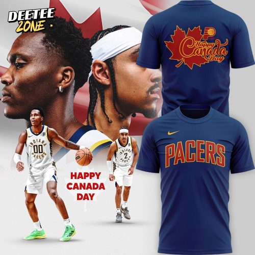 Indiana Pacers “Happy Canada Day” Special Blue Tee