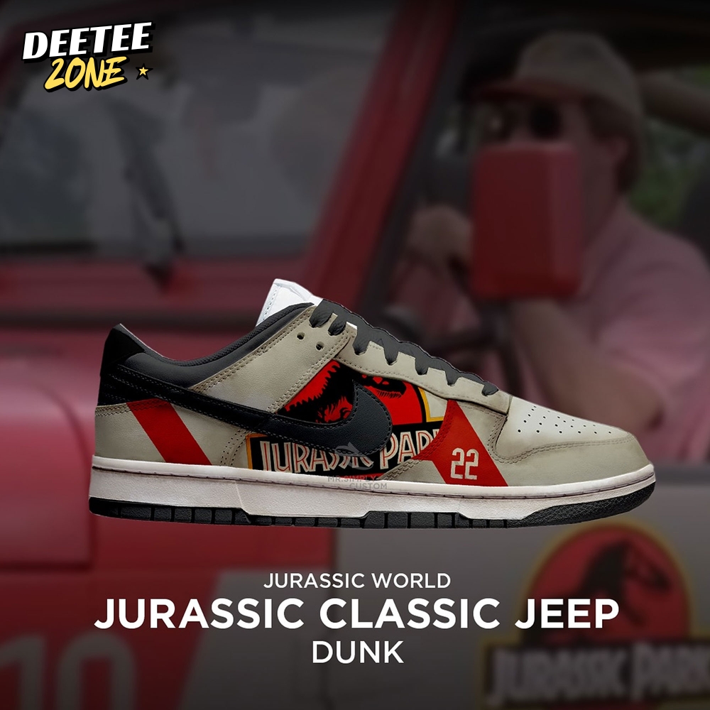 Jurassic Park The Lost World Classic Jeep Dunk Shoes Jurassic Park The Lost World Classic Jeep Dunk Shoes