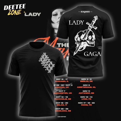 Lady Gaga The Mayhem Ball Tour 2025 Special Tee – Black