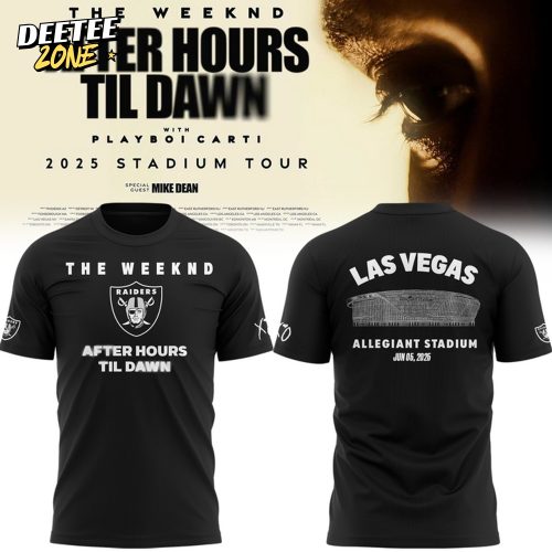 Las Vegas Raiders x The Weeknd “After Hours Til Dawn” 2025 Tour Special Black Tee