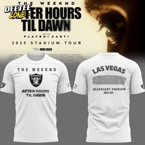 Las Vegas Raiders x The Weeknd “After Hours Til Dawn” 2025 Tour Special White Tee