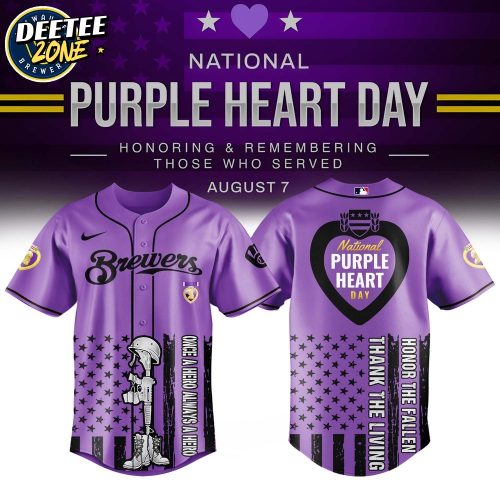 Milwaukee Brewers MLB National Purple Heart Day Jersey 2025