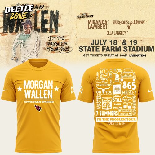 Morgan Wallen x Arizona Cardinals 2025 Limited Edition Tee – Yellow