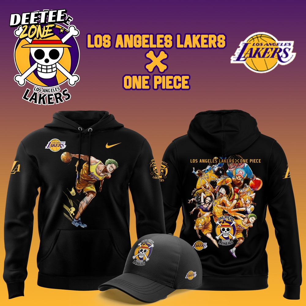 NBA Los Angeles Lakers Hoodie Set Custom Roronoa Zoro One Piece Black NBA Los Angeles Lakers Hoodie Set Custom Roronoa Zoro One Piece Black