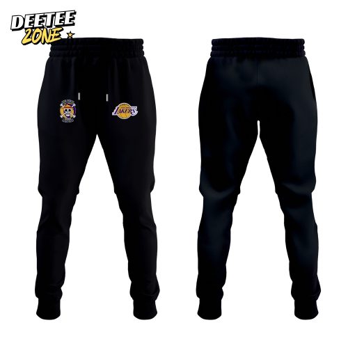 NBA Los Angeles Lakers Hoodie Set Custom Roronoa Zoro One Piece Black