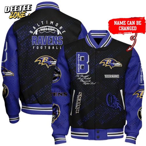 Nfl Baltimore Ravens Baseball Jacket Button Down