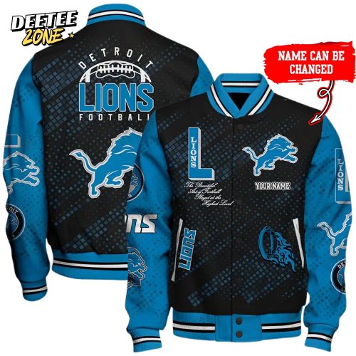 Nfl Detroit Lions Baseball Jacket Button Down