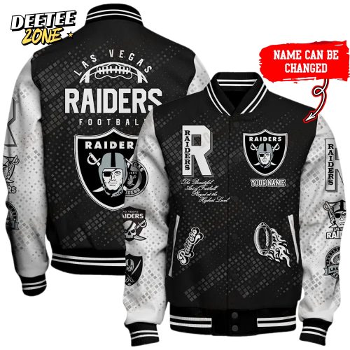 Nfl Las Vegas Raiders Baseball Jacket Button Down
