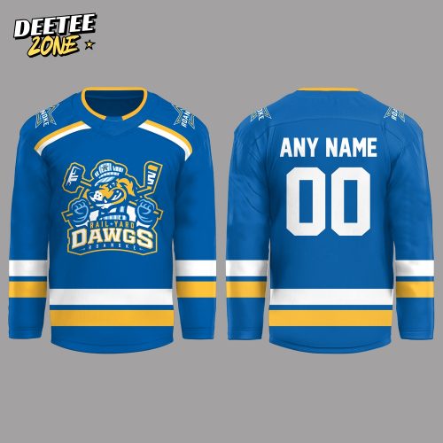 Roanoke Rail Yard Dawgs Special New Logo Custom Hockey Jersey – Blue